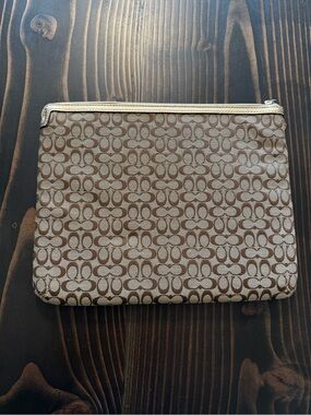 Coach Signature Pattern Zip iPad Sleeve